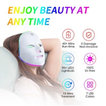 LED Face Mask – 7-Color Light Therapy for Skin Rejuvenation & Anti-Aging